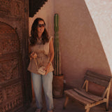 LOUBNA TAUPE CARGO BLOUSE