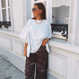 FAYE LIGHT GREY OVERSIZED T-SHIRT