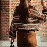 PRESTON BROWN STRIPED SWEATER