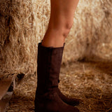 BUCKAROO DARK BROWN SUEDE BOOTS