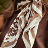 COW PRINT BROWN/ECRU LITTLE SCARF