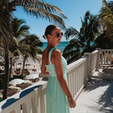 NABILA ALLURE AQUA BLUE ONE SHOULDER DRESS