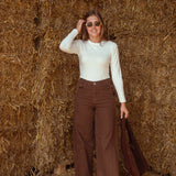 BROWN WIDE LEG JEANS 9046-10