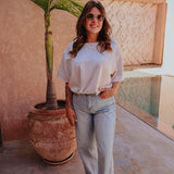 SOLSTICE LIGHT BEIGE CROPPED T-SHIRT
