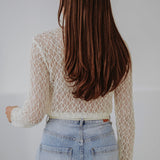 KYENNA ECRU LACE LONGSLEEVE TOP