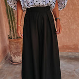 SIHAM BLACK WIDE LEG PANTS