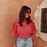 AGADIR RED CHECKERED BLOUSE