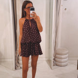 SELINA BROWN POLKADOTS DRESS