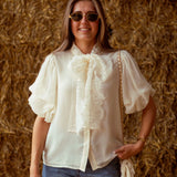 MONROE ECRU LACE BLOUSE