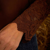 DEMI BROWN LACE BLOUSE