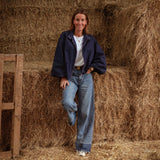 HELLO SEPTEMBER DARK BLUE ZIP JACKET