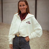 RIVE GAUCHE ECRU ZIP CARDIGAN