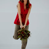 CRUSH CLUB RED SLEEVELESS BLAZER