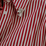 SWEETHEART RED/WHITE STRIPED BLOUSE
