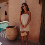 SHURUQ SUMMER BEIGE LINEN DRESS