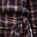 HAZY HUG DARK BLUE CHECKERED SKIRT