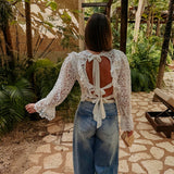 AMIGA WHITE CROCHET BLOUSE