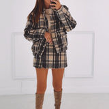 MIRTHE BEIGE CHECKERED JACKET