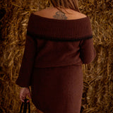 IVYLYN BROWN KNIT TWO-PIECE SET