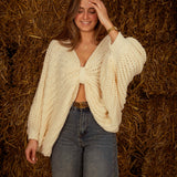 BUTTERFLY ECRU KNIT SWEATER