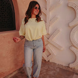 SOLSTICE LIGHT YELLOW CROPPED T-SHIRT