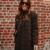 ROMY BROWN CHECKERED BLAZER