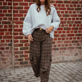 CAMBRIDGE BROWN CHECKERED CARGO PANTS