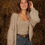 THEA BEIGE TOP AND CARDIGAN SET