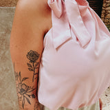 LUMBRE LIGHT PINK HALTER TOP