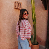 SOMAYA PINK STRIPED T-SHIRT