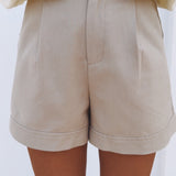 MARIONA TAUPE BELT SHORT