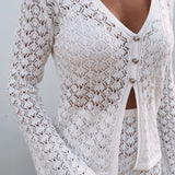 SOLENNE WHITE CROCHET TWO-PIECE SET