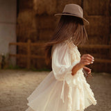 THELMA ECRU RUFFLE DRESS
