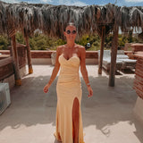 NUMIDIA SOFT YELLOW BUSTIER DRESS