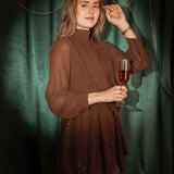 JINGLE BELLS BROWN DRESS