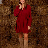 ELSHA BORDEAUX DRESS