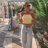 PALMA YELLOW CHECKERED TOP