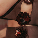 GLOWSTORM BROWN FLOWER SKIRT