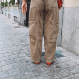 BEIGE CARGO BALLOON JEANS 3938