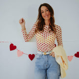 VALENTINE YELLOW HEART LONGSLEEVE SHIRT
