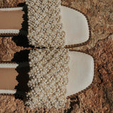 PEARL PALM ECRU SLIPPERS