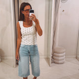 MARLIES ECRU POLKADOTS TOP