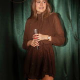 JINGLE BELLS BROWN DRESS