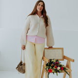 DIANA BEIGE RIBBED CARDIGAN