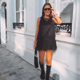 NOVALEE BLACK FLUFFY TOP