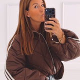 NOELIE BROWN PUFFER ZIP JACKET