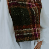 FEBE DARK GREEN CHECKERED SLEEVELESS KNIT TOP