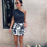 DUNES & DATES BROWN ONE SHOULDER TOP