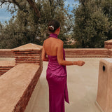 HAYATI FUCHSIA BUSTIER DRESS WITH SCARF