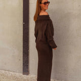 MARTINA BROWN KNITTED TWO-PIECE SET